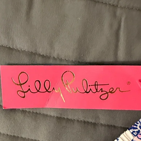 Lilly Pulitzer Blue and Pink Patterned High Waist Shorts - Picture 3 of 6